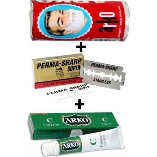 Arko Shaving Soap plus Arko Moisturizing Cream plus Double Side Razer Box