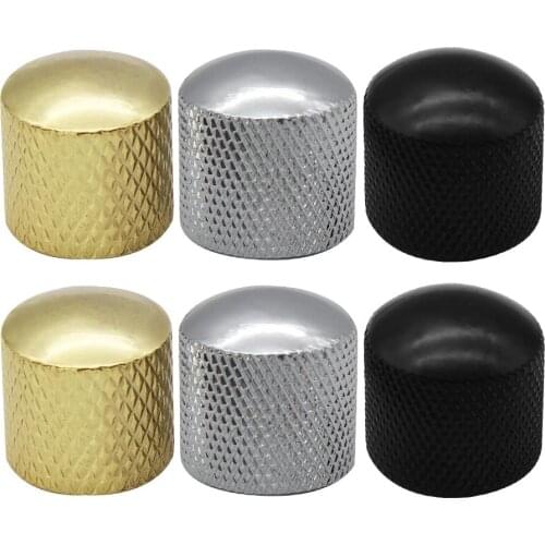 NEW 2pcs Dome Metal Bass Knobs Electric Guitar Speed Control Potentiometer Knobs Black / Chrome /Gold Available