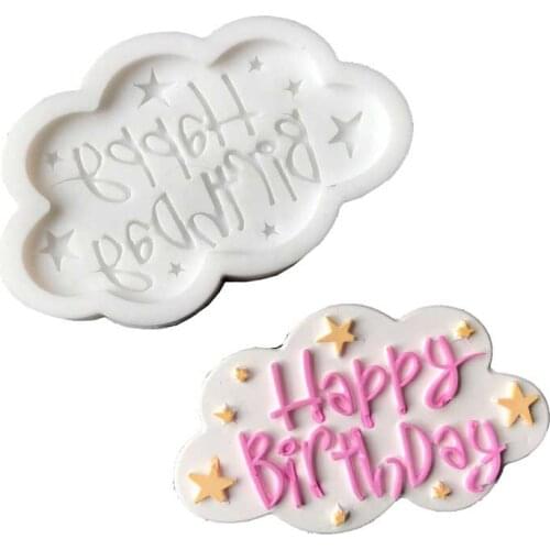 Happy Birthday Letter Fondant Cake Silicone Mold Chocolate Candy Molds Cookies Pastry Biscuits Mould Baking Cake Decoration Tool