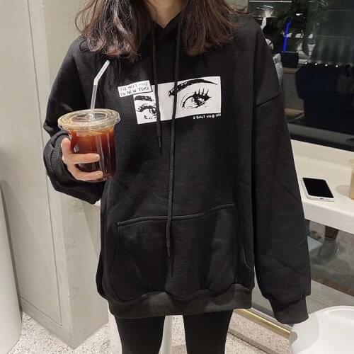UNUTH Girls Oversize Fleece Hoodies 2021 Spring Fashion Ladies Vintage Loose Cotton Pullovers Loose Women Chic Warm Outerwear