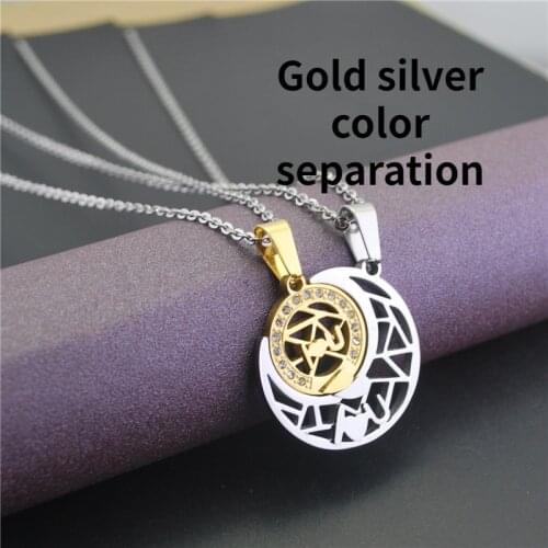Creative Trend Sun and Moon Pendant Fashion Men and Women Lovers Titanium Steel Pendant Hip Hop Men and Women Party Jewelry Gift