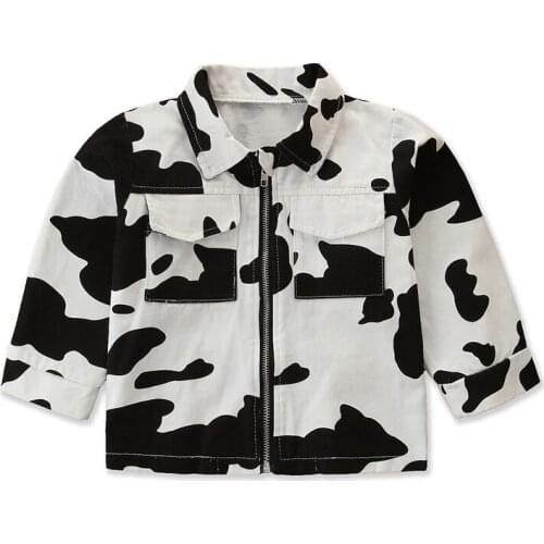 2022 Spring Autumn Kid Baby clothes Unisex Children Cow Print Coat Fashion Children Jacket top Toddler kids clothing