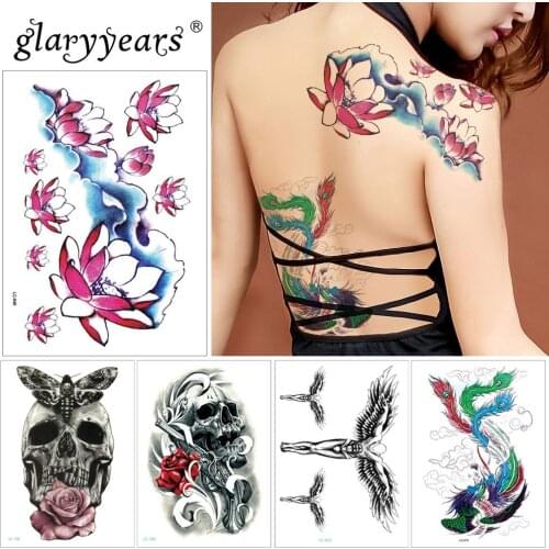Glaryyears 1 Sheet Temporary Tattoo Sticker Fashion Fake Tatoo Bird Flash Tatto Waterproof Small Body Art Men Women LC Link 05
