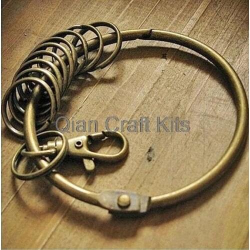 2pcs 2.4inch-3 Inch large Antique Bronze Retro Style Key Ring with 10 Small Split Key Rings key chain 60mm-80mm