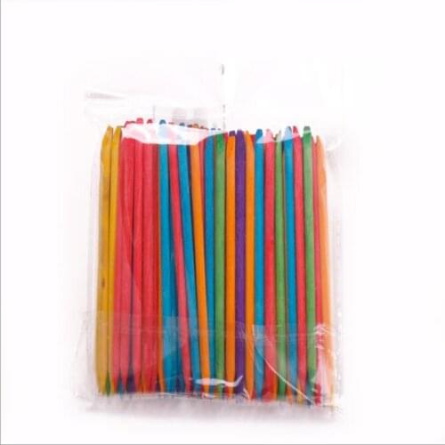 1000 X Nail Art Design Orange Wood Stick Cuticle Pusher Remover 11.5cm Manicure tool