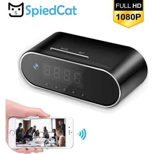 1080P HD Clock Camera wireless WIFI IP/AP Control Concealed IR Night View Alarm Camcorder Digital Clock Video Camera Mini DV DVR