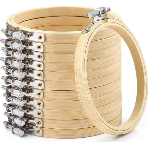 12 Pieces 4 Inch Embroidery Hoops Set Bulk Bamboo Circle Cross Stitch Hoop Round Ring