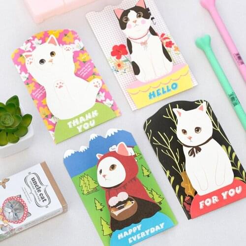 12pcs/lot 9.5x15.5cm mix designs Cute Cats Kids Birthday Greeting Card With Small Envelope,Baby Shower Christmas Cards