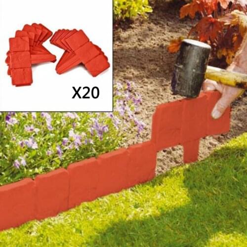 20Pieces Garden Fence Edging Decorative Patchwork Fence Garden Edging Fence Stone Patio Fence Edging Plant Border Garden Border