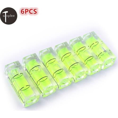 6Pcs 29*10*10mm Bubble Degree Marked Surface Leveling for Camera Tripod Furniture Toy Square Spirit Level Bubble Level Measuring
