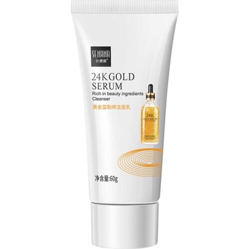 60g 24k Glod Serum Facial Cleanser Collagen Cleanser Shrink Pores Anti Wrinkle Oil Control Whitening Acne Treatment Skin Care