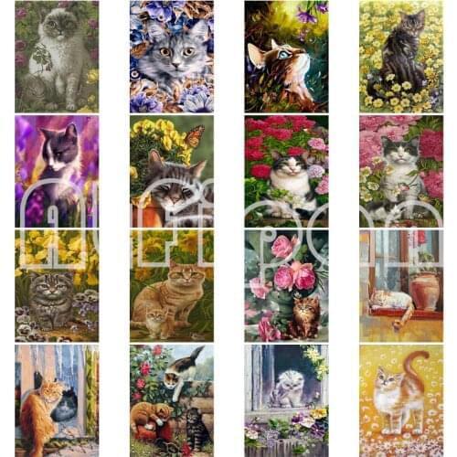 Diamond Painting Cat Cross Stitch Diamond Embroidery Animals Sale Rhinestones Art Gift Bead Flowers Picture Kits Wall Decor