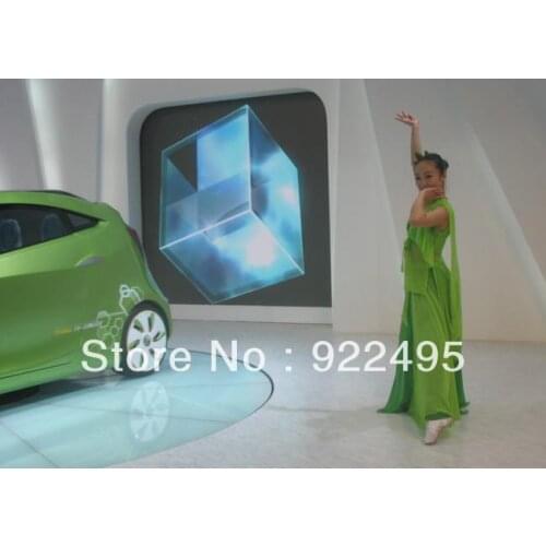 Fast + free shipping 2m*1.524m Grey Adhesive holographic rear projection screen film for window displays,In-store Exhibitions