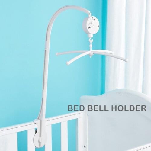 Baby Bed Bell Toy Holder White Rattles Bracket Newborn Mobile Crib Toy Arm Bracket Wind-up Clockwork Music Box 0-12 Month Baby