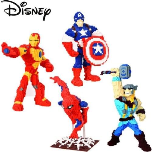 Avengers Spiderman Iron Man Captain America Animation Building Block figure model Diy Assemble Blocks Educational Toy For Kids