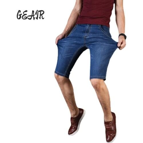 Fashion Summer Oversized Denim Shorts Mens Korean Blue Light Blue Skinny Jeans Mens Slim Straight Leg Casual Pants Daily Wear
