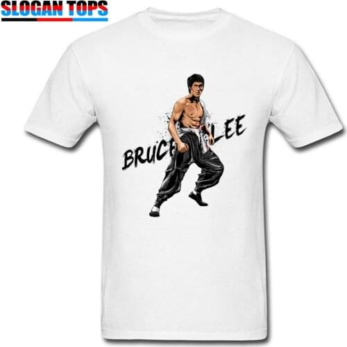 Karate T-shirt Bruce Lee White T Shirt Men Tops Clothes Chinese Kung Fu Master Print Cotton Tshirt Oriental Style Tee XXL