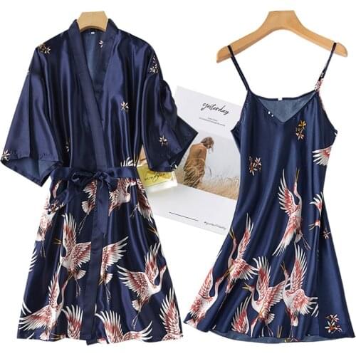 Women Rayon 2PCS Robe Set Bride Bridesmaid Wedding Robe Gown Lace Sexy Kimono Bathrobe Night Dress Casual Nightgown Sleepwear