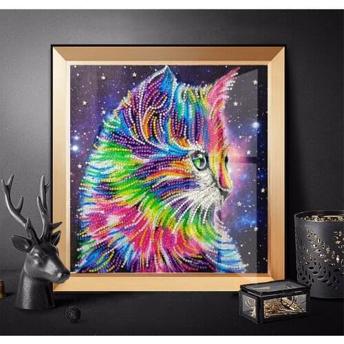 HIgh Quality Rianbow Cat Painting Special Shaped Drills 5D Animals Diamond Embroidery Mosaic Painting Gifts For Home Decorations