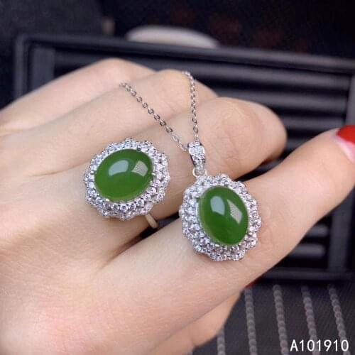 KJJEAXCMY boutique jewelry 925 sterling silver inlaid Natural jasper pendant ring Female suit support detection popular