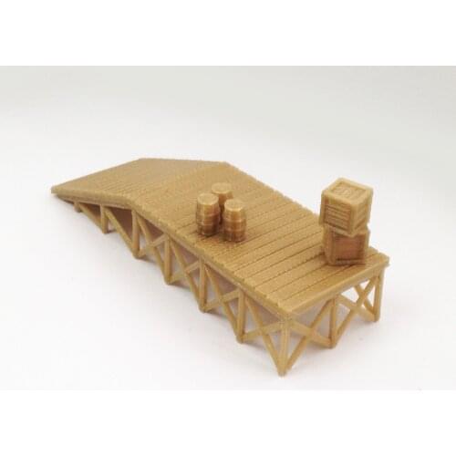 Outland Models Wooden Style Platform Loading Dock w Goods HO Scale Train Railway