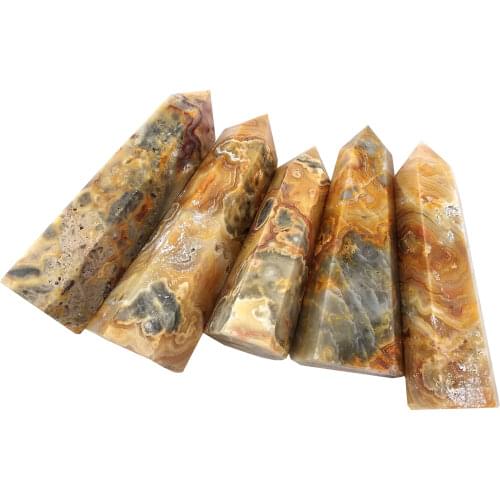 Natural crystal crazy agate tower crystal stone wand point healing decorative gifts