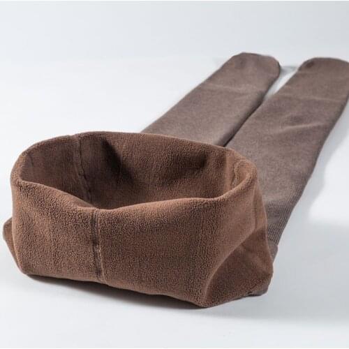 2020 New Warm Thick Fleece Tights Winter Women Elastic Slim Striped Pantyhose Female Full Foot/footless Pantyhose Tights