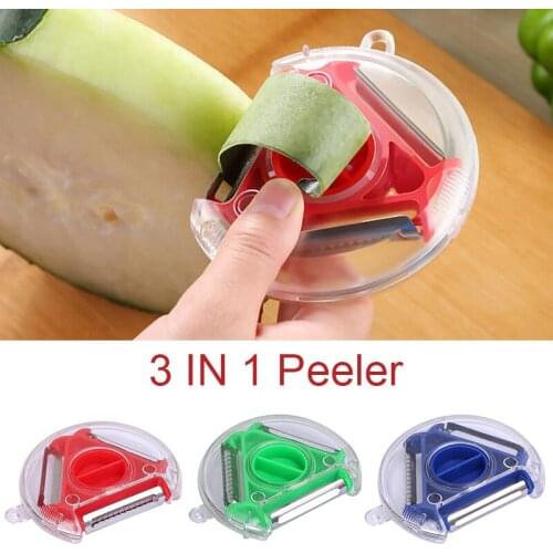 3 In 1 Fruit Vegetable Peeler Stainless Steel Blade Shredder Julienne Cutter Easy to Clean Kitchen Tools 3 Colors