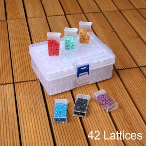 42 Girds 5D DIY Diamond Painting Accessories Beads Container Rhinestones Storage Box Diamond Embroidery Tools Case Organizer
