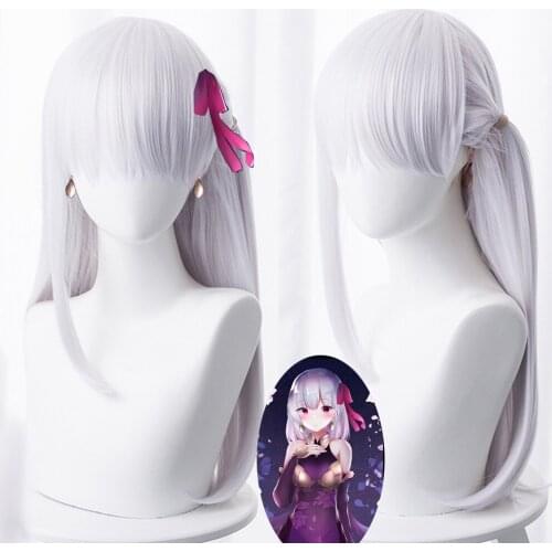 Game FGO Fate Grand Order Assassin Kama Cosplay Wigs Heat Resistant Synthetic Wig Hair Halloween Party Women Cosplay Wigs 60cm