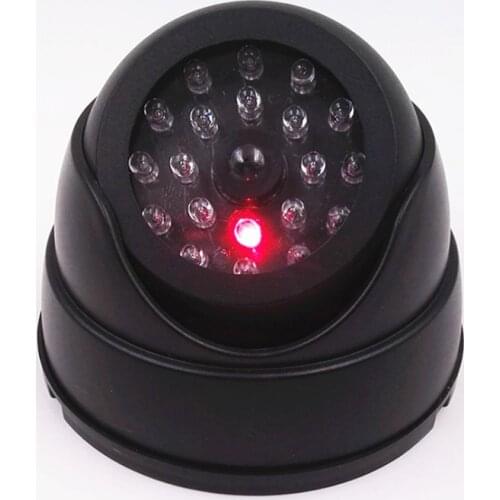 LED Light Fake Camera Black Outdoor CCTV Fake Simulation Dummy Camera Home Surveillance Security Dome Mini Camera Flashing