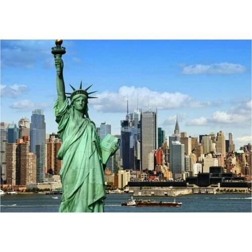 Full Square 5d Diamond Painting Statue of Liberty New York Landscape Cross Stitch 3d round Diamond Mosaic Scenery Diamond Art