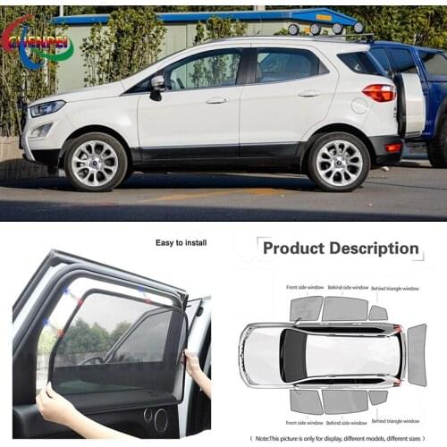 For Ford Ecosport Car Full Side Windows Magnetic Sun Shade UV Protection Ray Blocking Mesh Visor Car Decoration Accessories