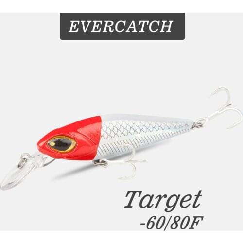 Evercatch Target 60mm/6g 80mm/13.5g floating minnow topwater crankbait diving jerkbait rattlin wobbler for bass perch pike trout
