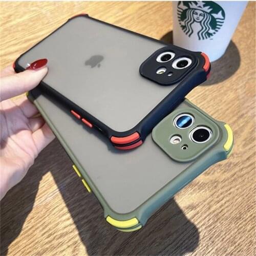 Shockproof Matte Case For iPhone 11 12 Pro Max Case Armor Soft Cover For iPhone 7 8 6 6S Plus X XR XS 11 Pro Max SE 2 2020 Coque
