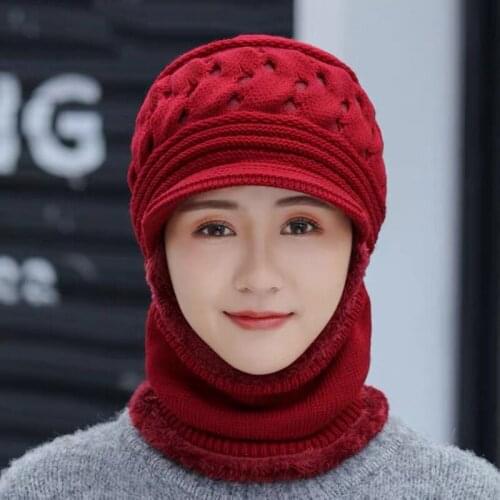 Womens Winter Hat Ski Brand Big Fur Pom Poms Ball Knitted Hats Scarf Hat Set Winter Women Beanie Hat Warm Skullies Female Cap