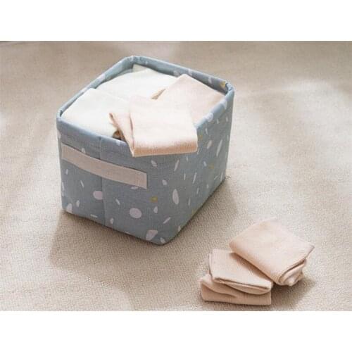Cotton Linen Foldable Storage Basket Toy Container Organizer Basket Desktop Storage Basket Bags