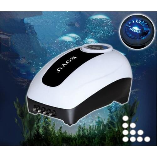 Super Quiet 12W Powerful Air Pump Aquarium 15L/MIN for Fish Tank Equipped with Tube, Bubble Stove