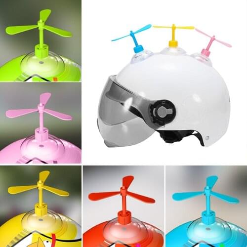 Helmet Fan Bamboo Dragonfly Decoration MultiColor Motorcycle Electric Vehicle Driving Styling Child Fun Helmet Accessories