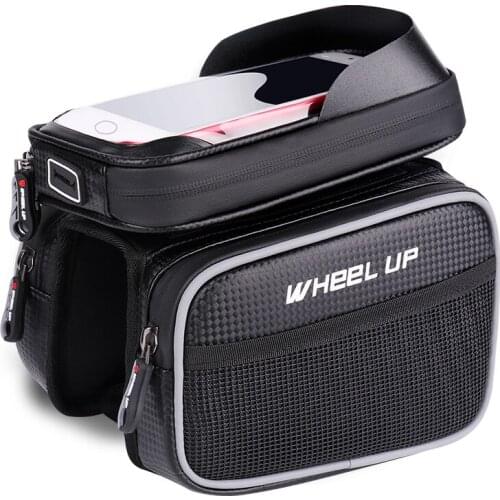 Waterproof Bike Bags Top Tube Head Frame Front 6.2 Inch Cellphone Bags Bicycle Bag With Double Pouch Cycling Pannier A941