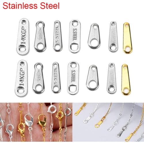 30pcs Stainless Steel Clasps Hooks For Necklace Bracelet Golden Color Extender Chain Tag Diy Jewelry Making Findings Supplies
