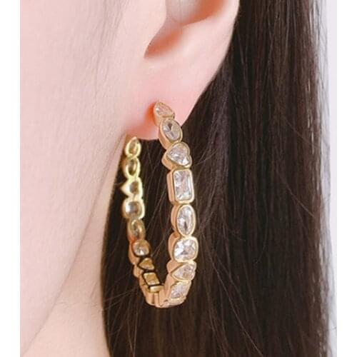 Zlxgirl jewelry love heart shape AAA cubic zirconia stud wedding earrings jewelry womens best bridal stud ears pierings gifts