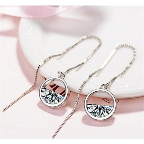 KOFSAC New Fashion 925 Silver Earrings For Women Summer Jewelry Luxury Zircon Stones Female Earrings For Lady Girl