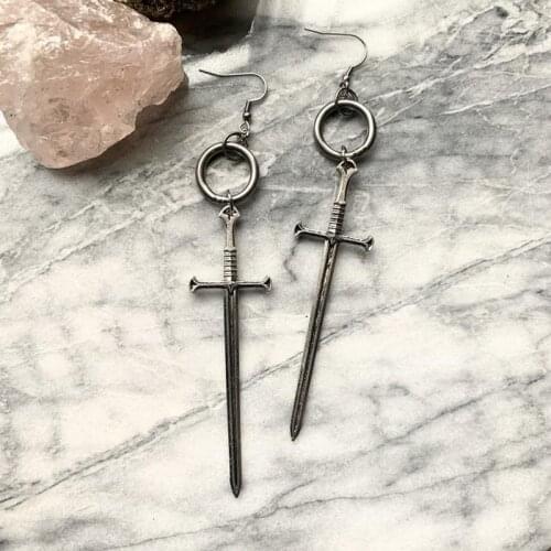 Dagger Sword Earrings Warrior Fashion Goth Witch Jewelry Women Gift 2020 New Delicate And Beautiful Crescent Wholesale Statement