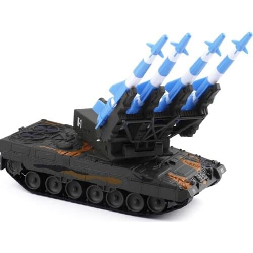 1:40 Military Series Anti-aircraft Missile Tank Car Tracked Launchable Metal Alloy Model Toy Toys for Boys