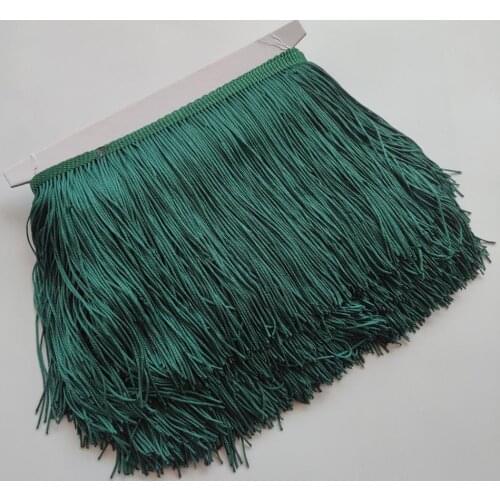 1Meters Pretty Deep Green 15CM Long Lace Fringe Trim Polyester Tassel Fringe Trimming Diy Latin Dress Stage Clothe Accessories