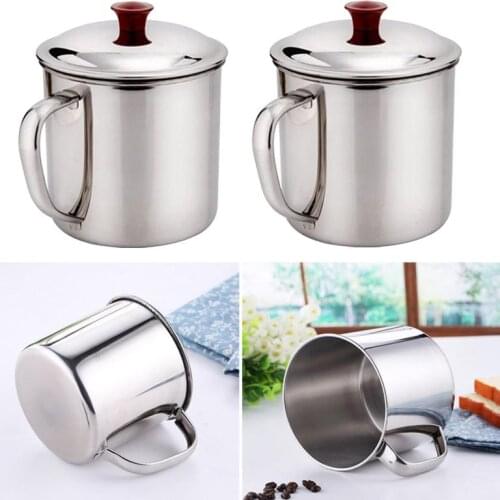 1pcs 300ml Double Wall Silver Steel Coffee Mug Portable Cup Travel Tumbler Coffee Jug Milk Tea Cups Double Water Mugs