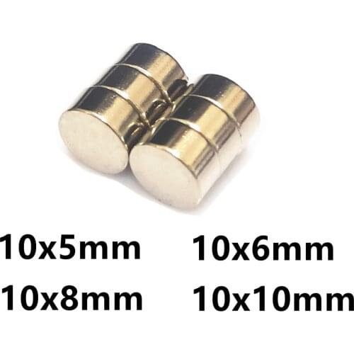 10 20 50PCS/LOT NdFeB Magnet 10*5 10*6 10*8 10*10 N35 Disc MAGNETS 10x5 10x6 10x8 10x10 For Round Speaker Magnetic Material 10mm
