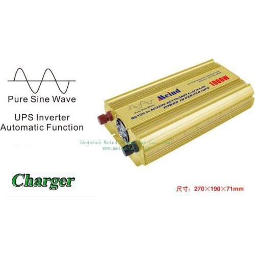 Meind@ High Quality Pure Sine Wave Built-In Charger UPS DC 24V to AC 220V Continuous 1000W Peak 2000 Watt Power Inverter
