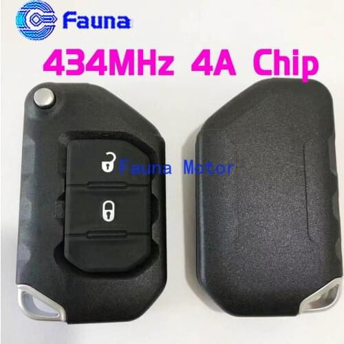 2Button 434MHz Smart Remote Control for Jeep Wrangler Gladiator With 7939M 4A Chip